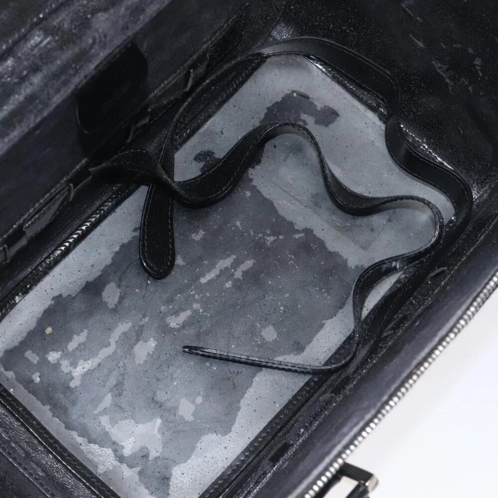 GUCCI Hand Bag Enamel Black Silver Auth am8761 - Picture 13 of 16
